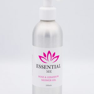 essential me rose and geranium shower gel